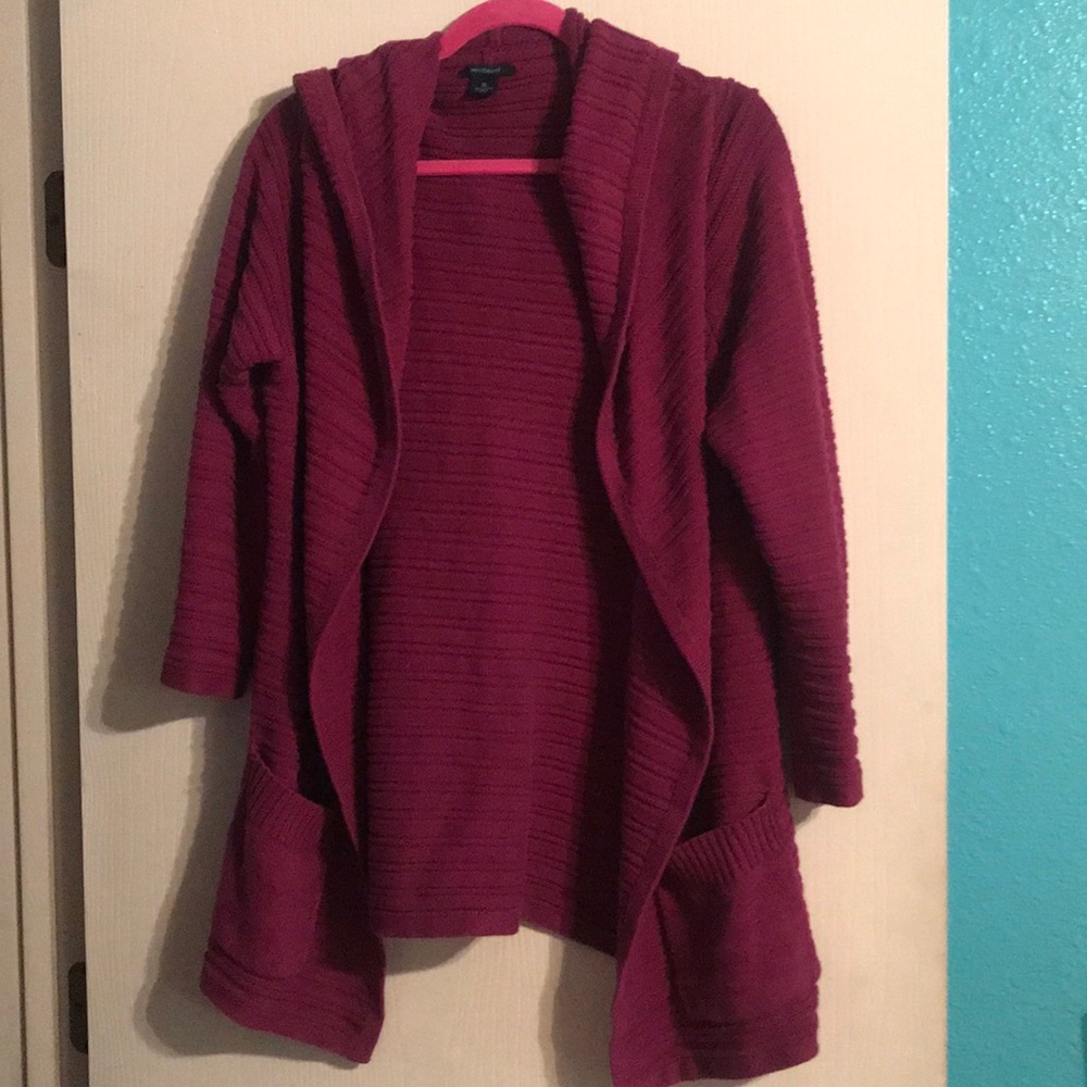 Purple cardigan